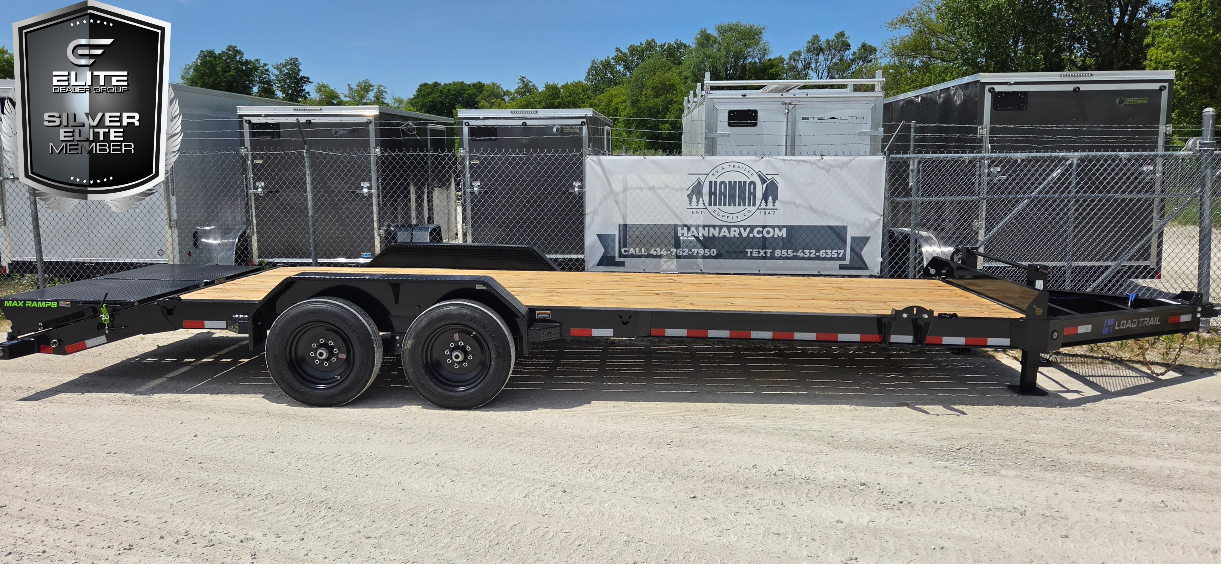 Load Trail 83 X 24 Tandem Axle 16,000 Lb Steel Car Hauler / Equipment Trailer with I Beam Frame and MAX Ramps